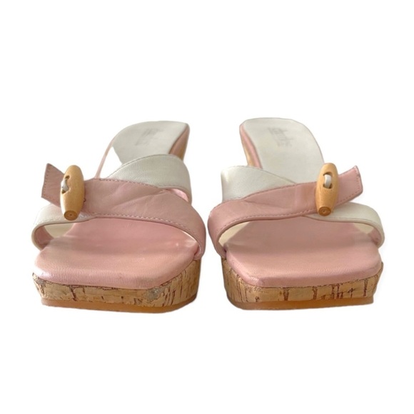 Y2K Charles By Charles David Pink Misty Cork Wedge‎ Sandal - Picture 5 of 11